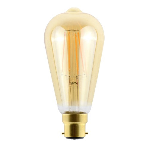 ILST64B22D005 - SUNSET VINTAGE FILAMENT ST64 BULB B22 470LM 3.4W 2200K DIMMABLE 300 BEAM AMBER INTEGRAL
