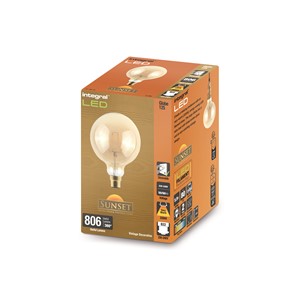 ILGLOBB22D017 - SUNSET VINTAGE FILAMENT GLOBE G125 BULB B22 806LM 5.9W 2200K DIMMABLE 300 BEAM AMBER INTEGRAL