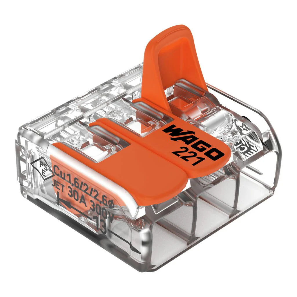 Wago 221-613 Compact 3 Way Connector 6mm Terminal Block