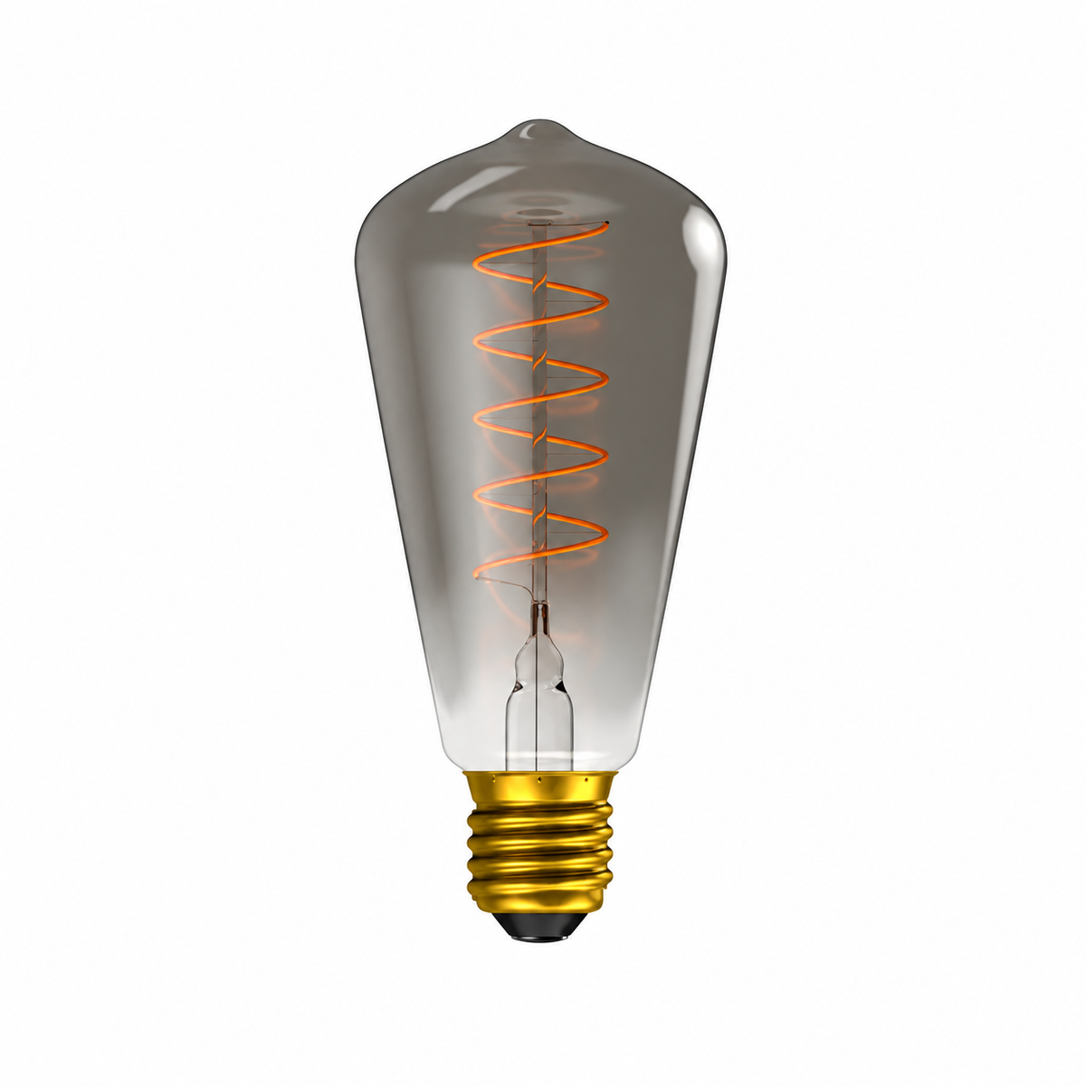 60028 - BELL Lighting LED Soft Coil 4W Vintage Vertical Amber Gunmetal Squirrel Cage Dimmable ES 1800K Lamp