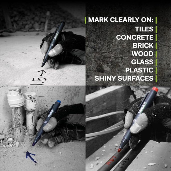 Tracer Clog Free Marker Pen Kit with Site Holsters, 3 Pack - ACF-MK3