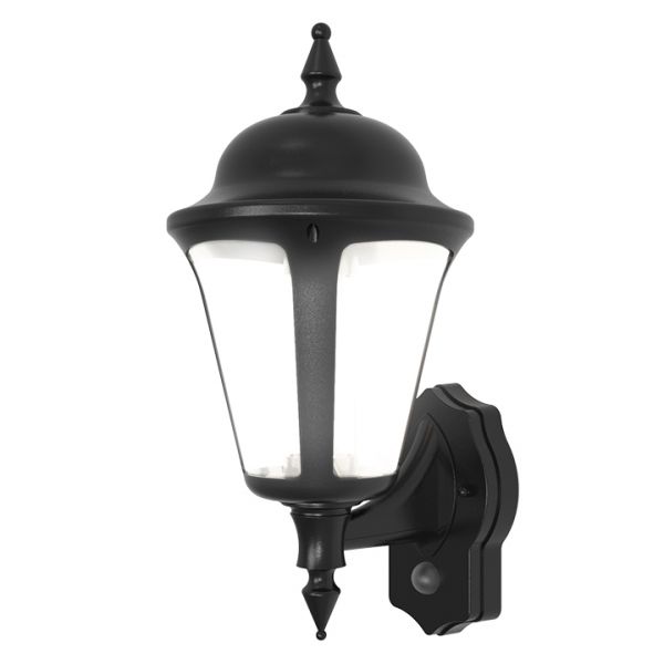 Ansell ALWLLED/PIR/BL Latina Black Polycarbonate LED Wall Lantern PIR