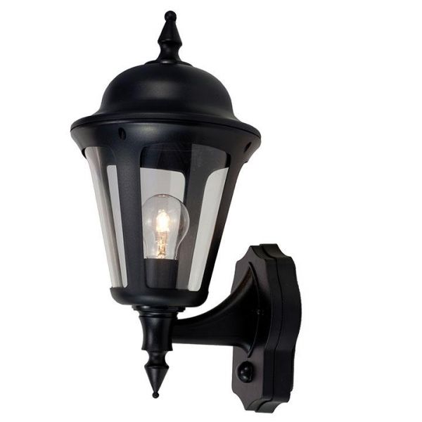Ansell ALWL/PIR/BL Latina Black Polycarbonate E27 Wall Lantern PIR