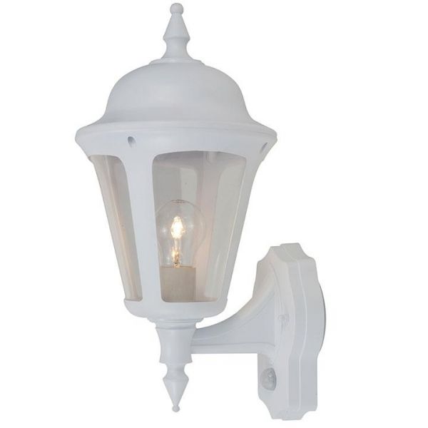 Ansell ALWL/PIR/WH Latina White Polycarbonate E27 Wall Lantern PIR