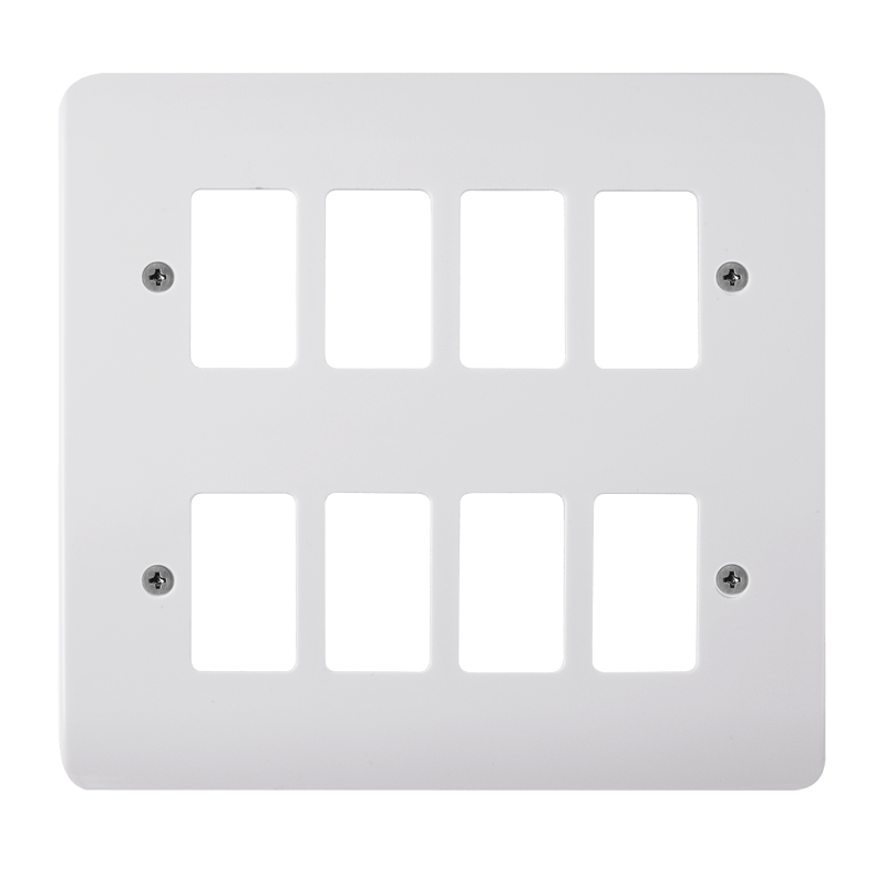 8 Gang GridPro White Frontplate - CMA20508