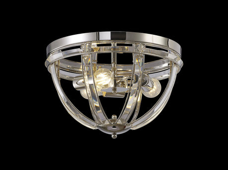 Ellison Round Flush, 3 x E27, Polished Nickel