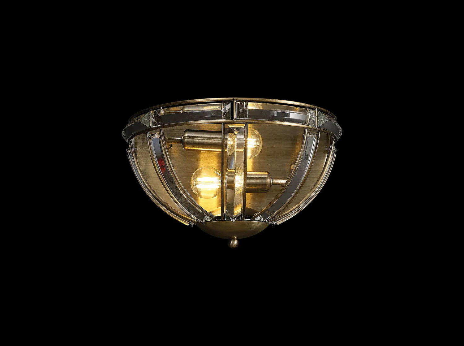 Ellison Wall Light, 2 x E14, Antique Brass