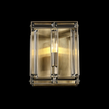 Ellison Square Wall Light, 1 x E14, Antique Brass