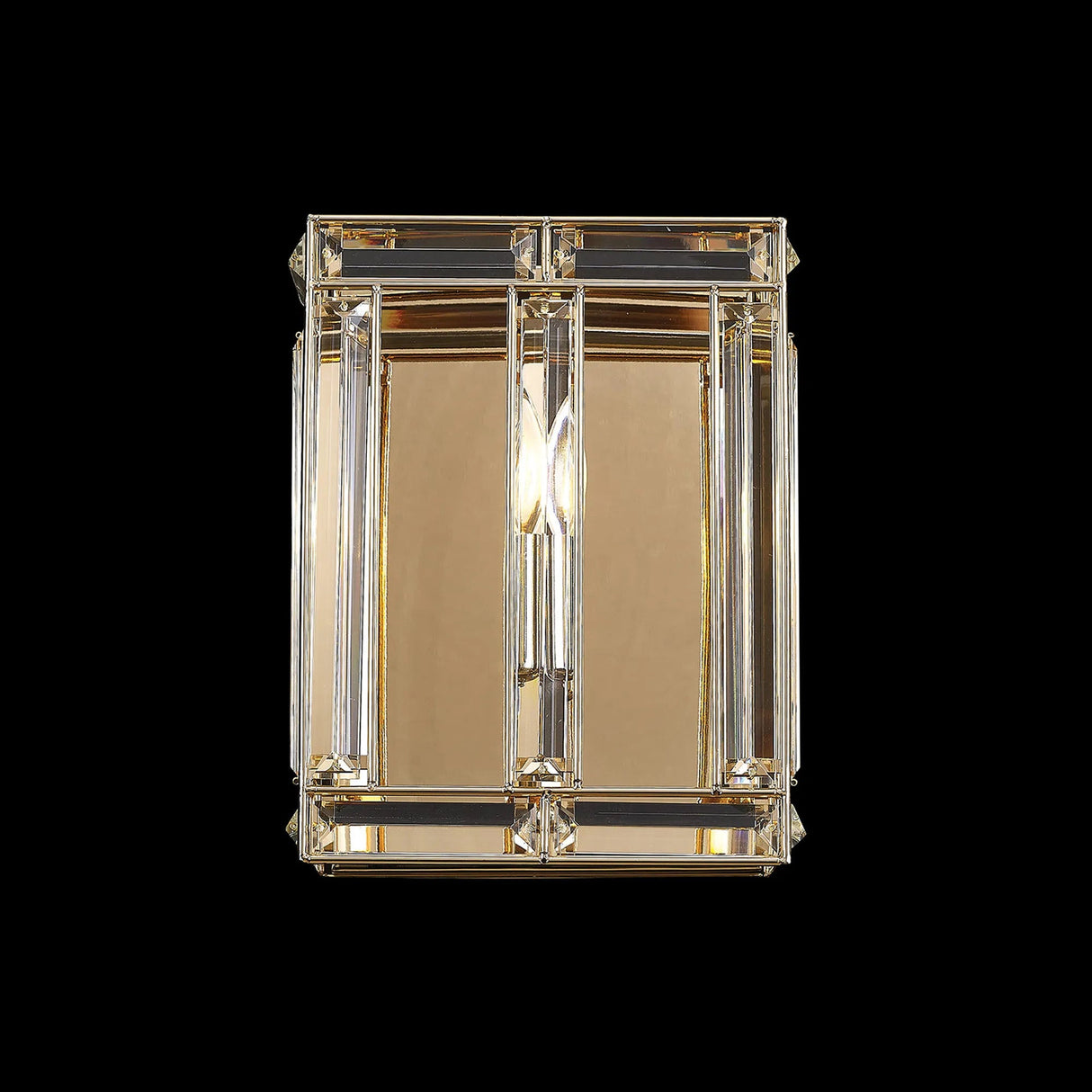 Ellison Square Wall Light, 1 x E14, French Gold