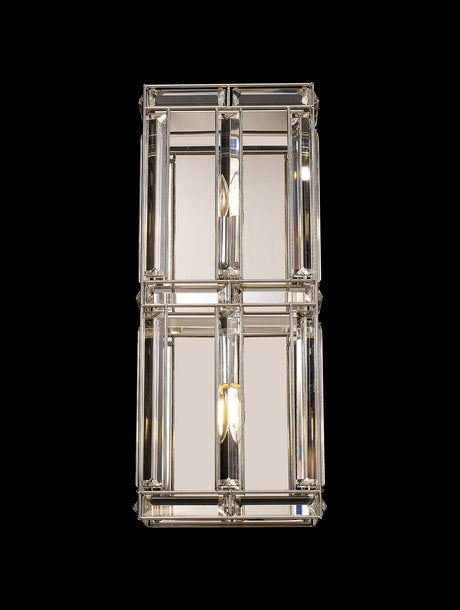 Ellison Rectangular Wall Light, 2 x E14, Polished Nickel
