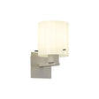 Aouchiche Single Switched Wall Lamp, 1 Light, E27, Beige Stone/Gloss White Wide Line Glass