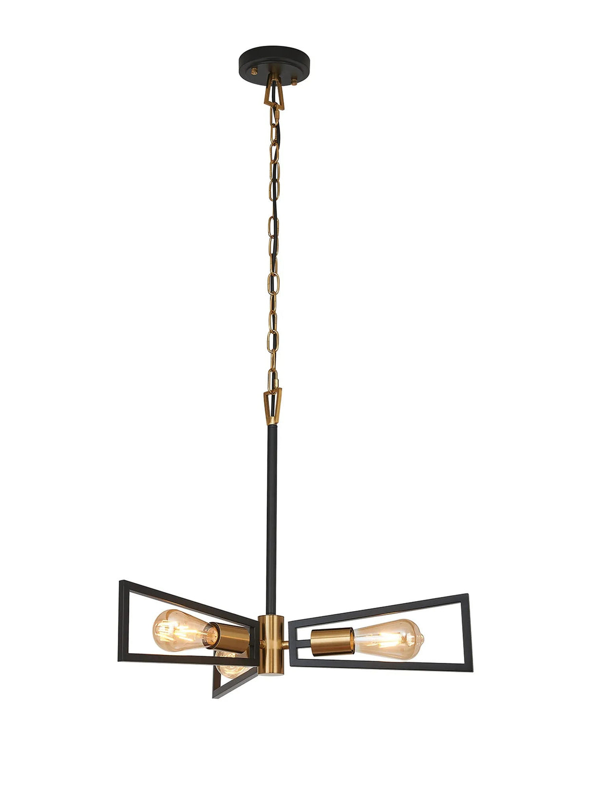 Banks Pendant, 3 Light E27, Gold/Satin Black