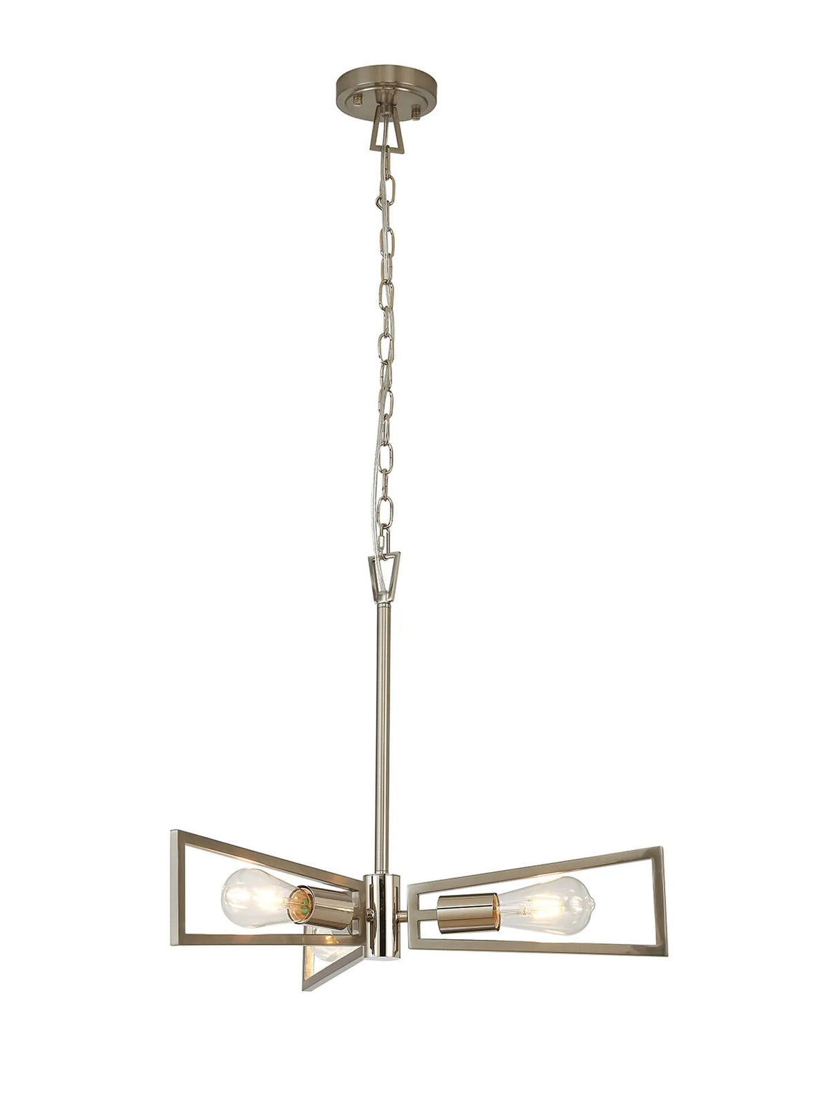 Banks Pendant, 3 Light E27, Satin Nickel/Polished Nickel