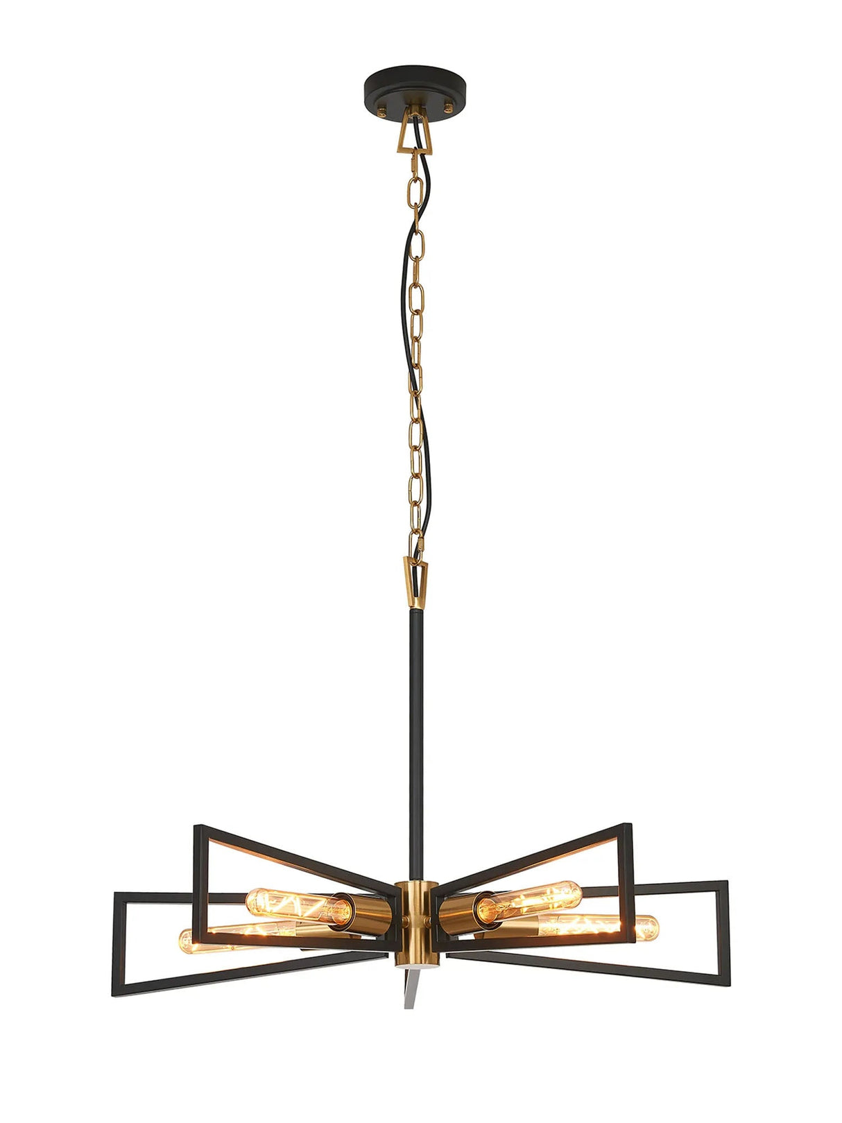 Banks Pendant, 5 Light E27, Gold/Satin Black