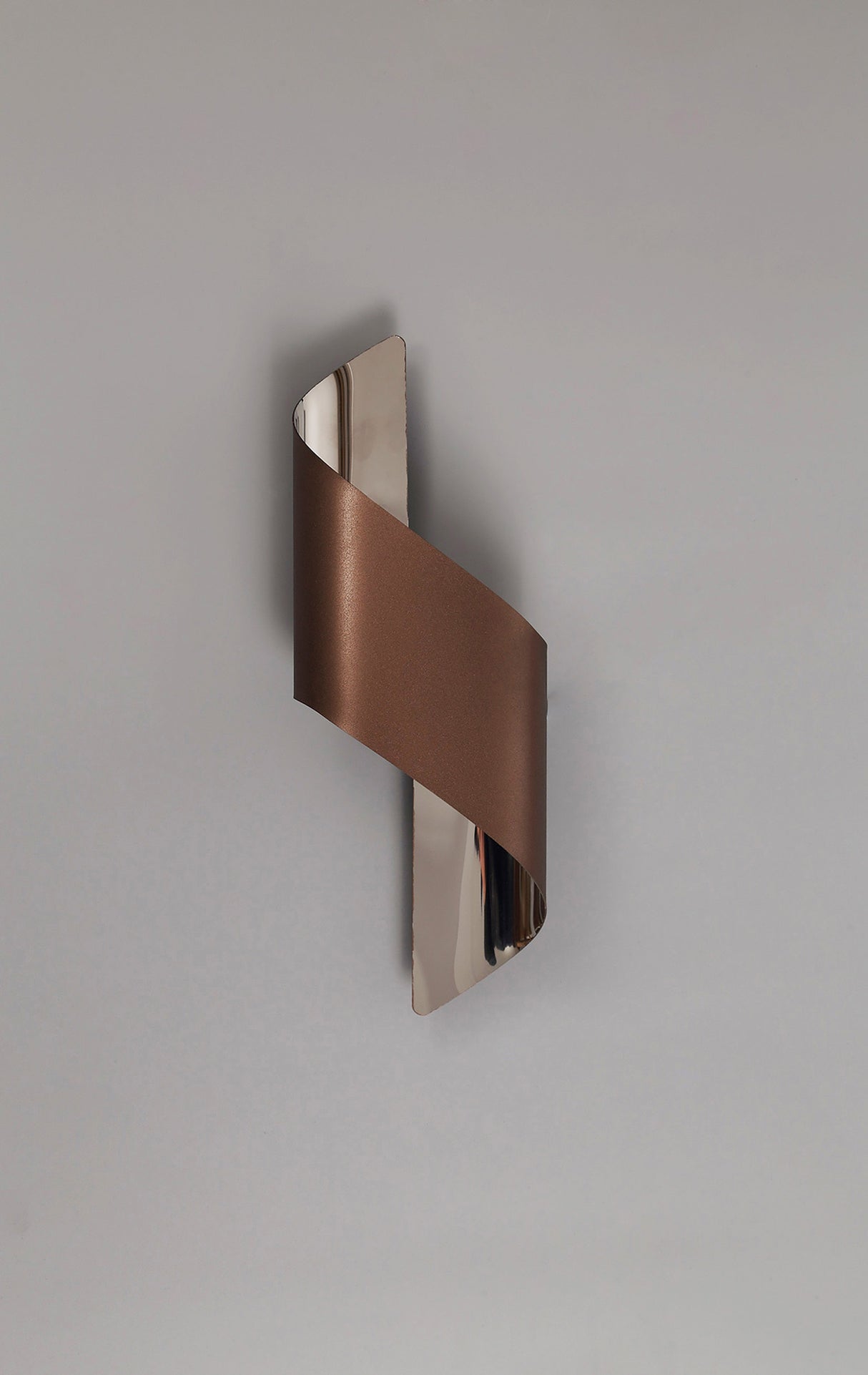 Kachosa Wall Lamp Small, 1 x 8W LED, 3000K, 640lm, Satin Brown/Polished Chrome, 3yrs Warranty