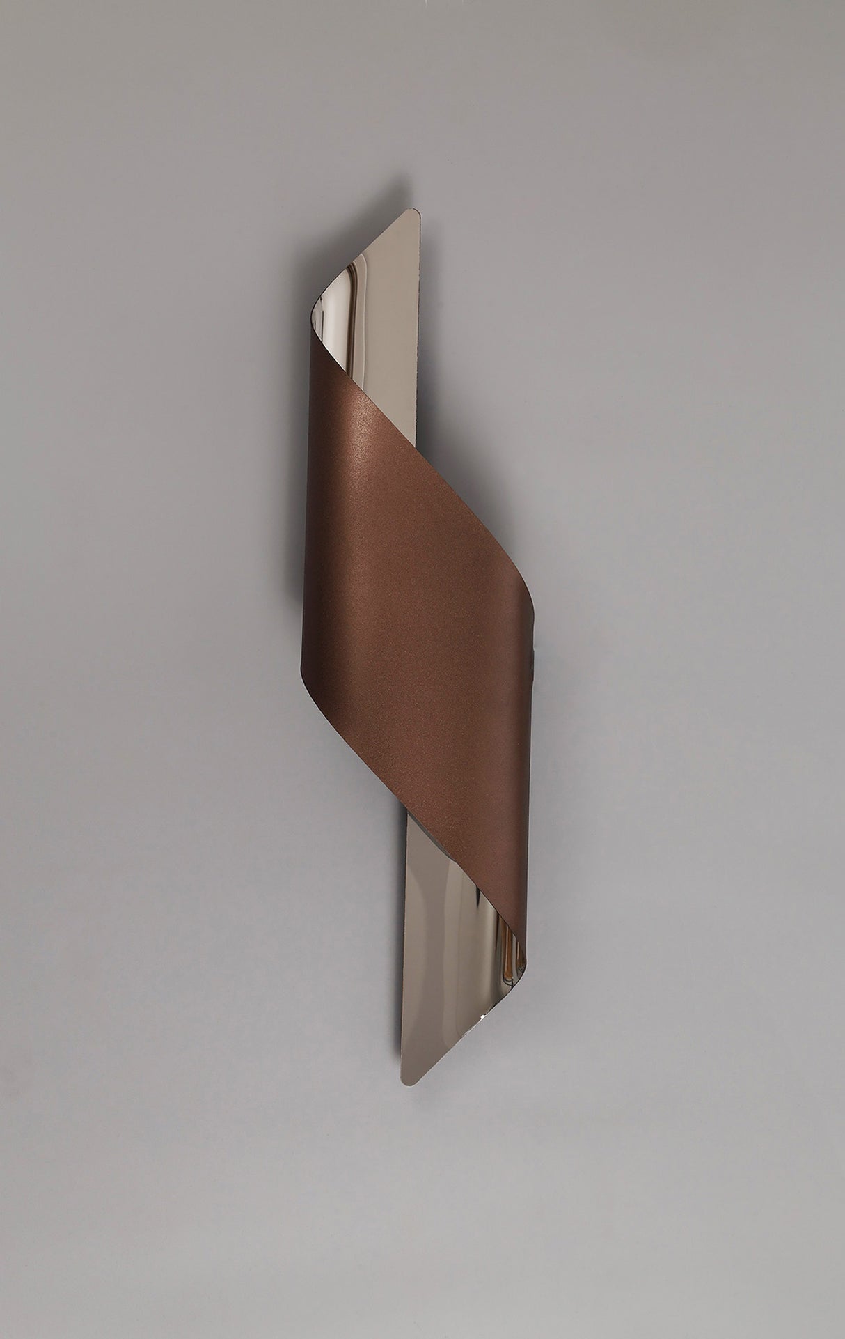 Kachosa Wall Lamp Large, 1 x 8W LED, 3000K, 640lm, Satin Brown/Polished Chrome, 3yrs Warranty