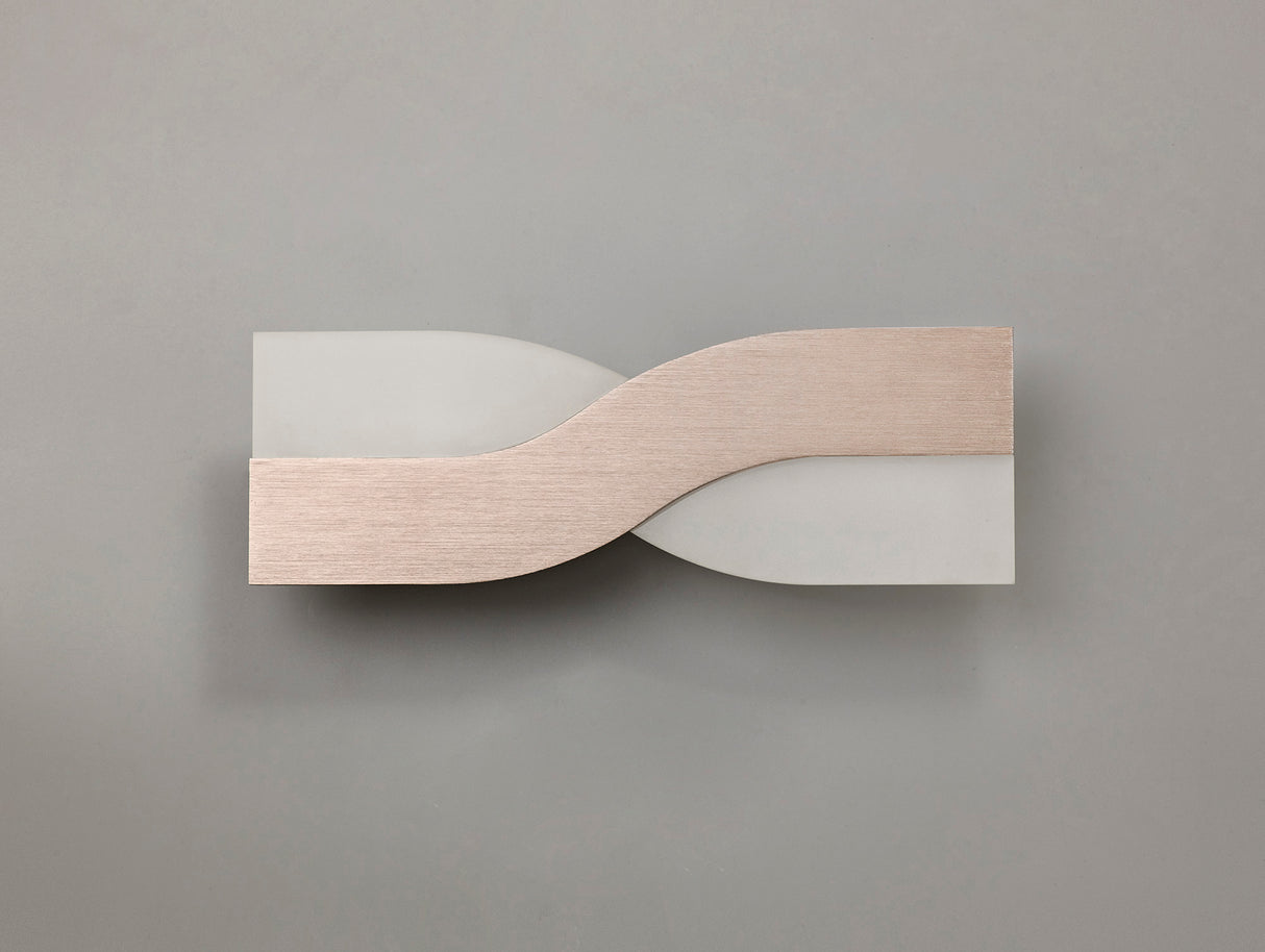 Bolton Wall Lamp, 1 x 8W LED, 3000K, 640lm, Brushed Brown/Frosted White, 3yrs Warranty