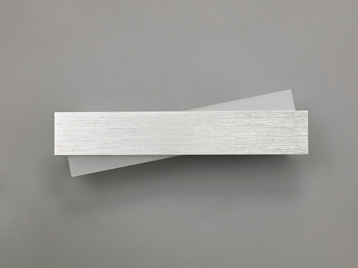 Elsdon Wall Lamp, 1 x 8W LED, 3000K, 640lm, Brushed Aluminium/Frosted White, 3yrs Warranty