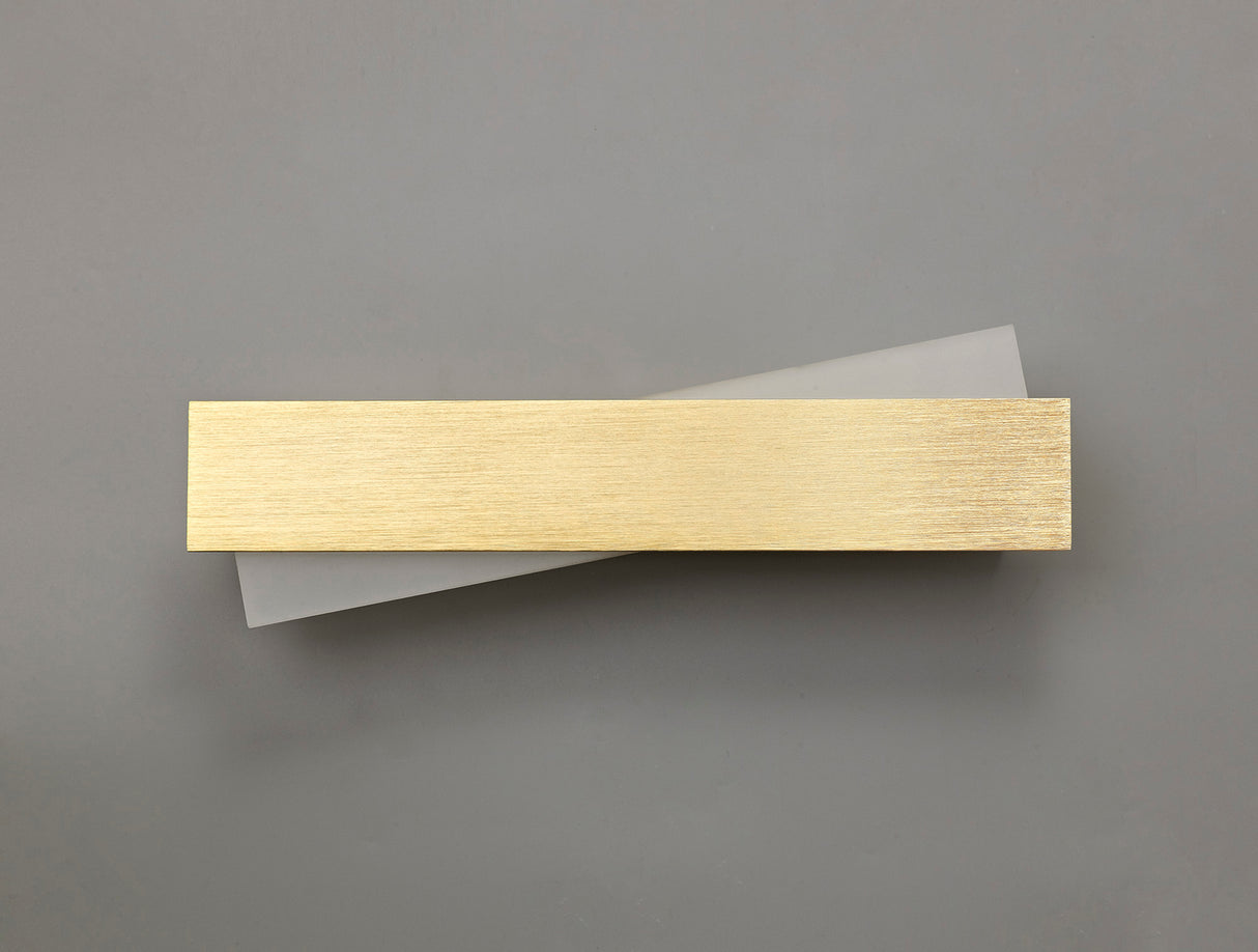 Elsdon Wall Lamp, 1 x 8W LED, 3000K, 640lm, Brushed Gold/Frosted White, 3yrs Warranty
