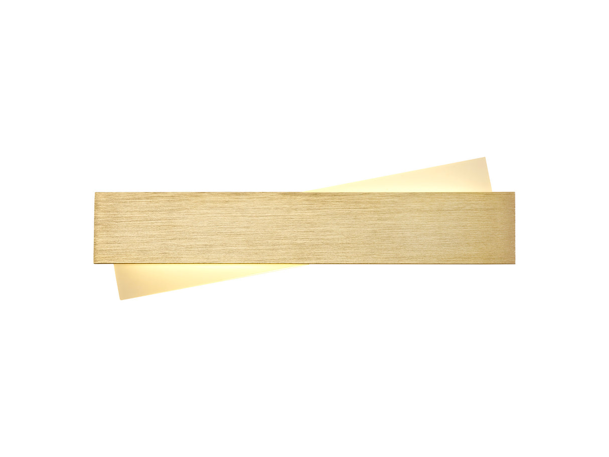Elsdon Wall Lamp, 1 x 8W LED, 3000K, 640lm, Brushed Gold/Frosted White, 3yrs Warranty