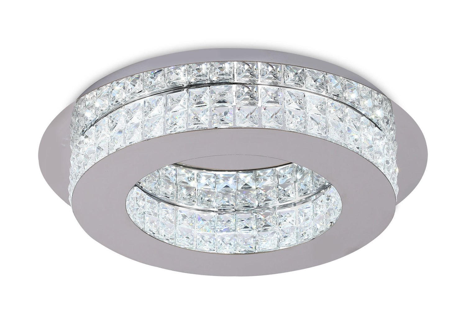 Moore Ceiling Light, 1 x 18W LED, 4000K, 418lm, Polished Chrome/Crystal, 3yrs Warranty