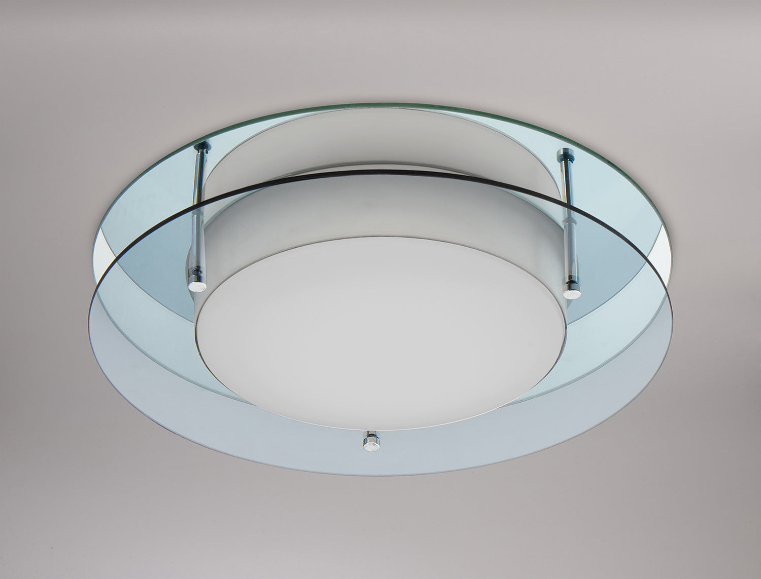 Bowyer Ceiling, 1 x 18W LED, 3000K, 1620lm, IP44, Smoked/Mirror, 3yrs Warranty