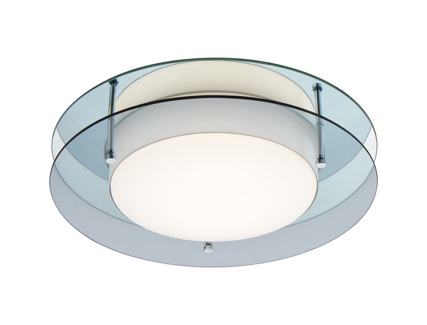 Bowyer Ceiling, 1 x 18W LED, 3000K, 1620lm, IP44, Smoked/Mirror, 3yrs Warranty
