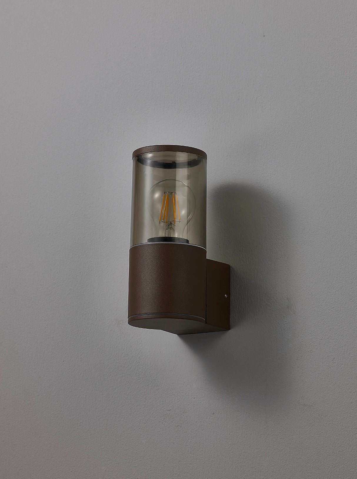 Pascoe Wall Lamp 1 x E27, IP54, Matt Brown/Smoked, 2yrs Warranty