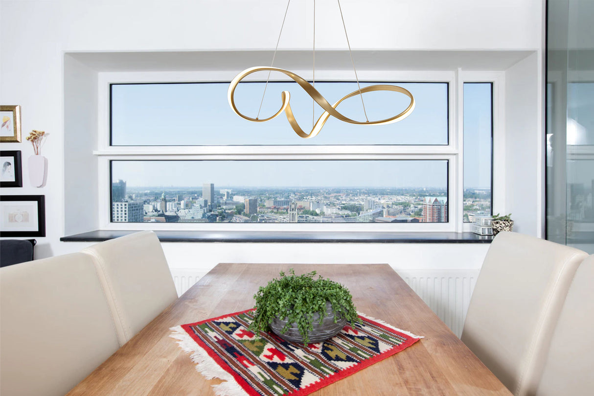 Collins Large Pendant, 1 x 42W LED, 3000K, 2513lm, Sand Gold, 3yrs Warranty