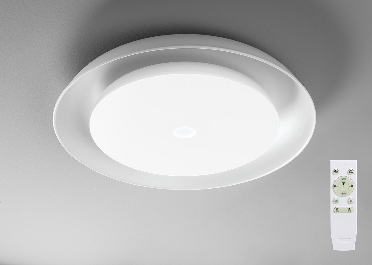Harbord Ceiling, 1 x 36W LED RGB, Tuneable White 3000K-6000K, 1800lm, 10W Speaker, Bluetooth/Remote Control/App Control, 3yrs Warranty