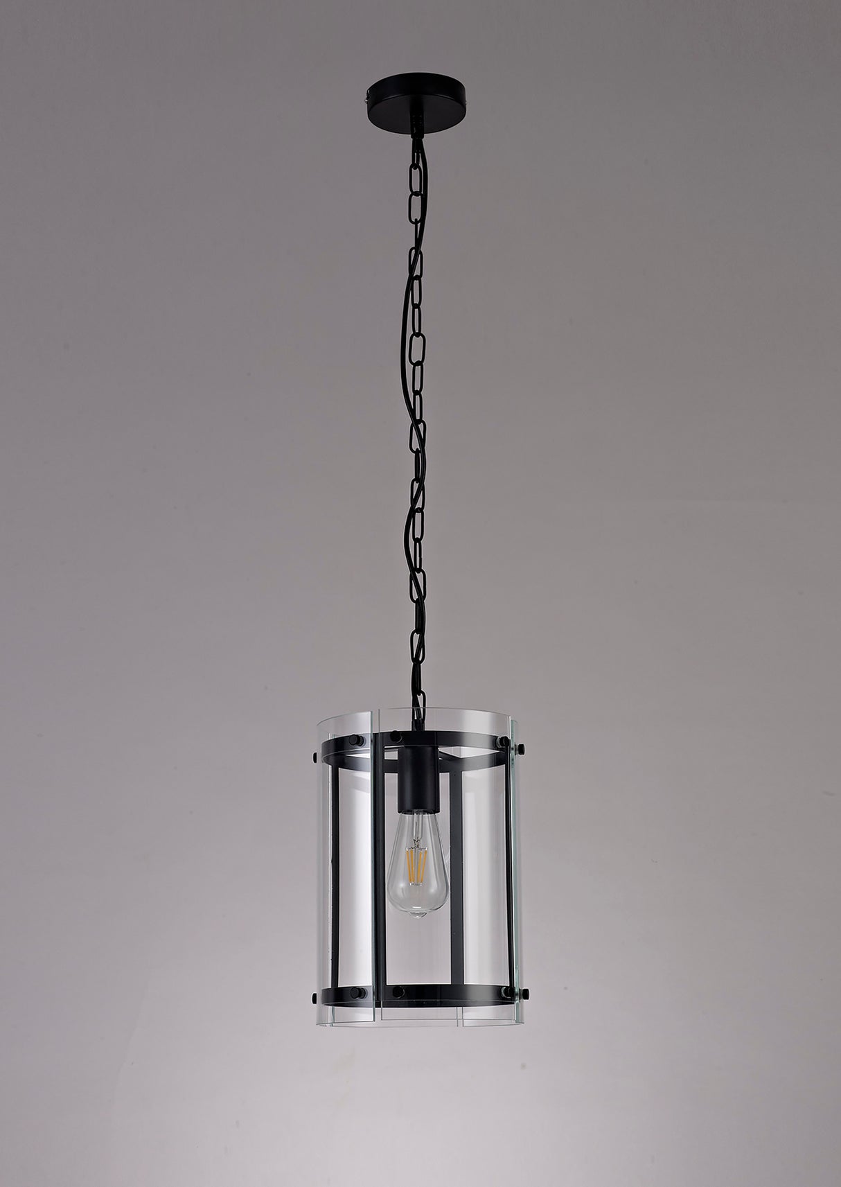 Stuckey Pendant, 1 Light E27, Matt Black
