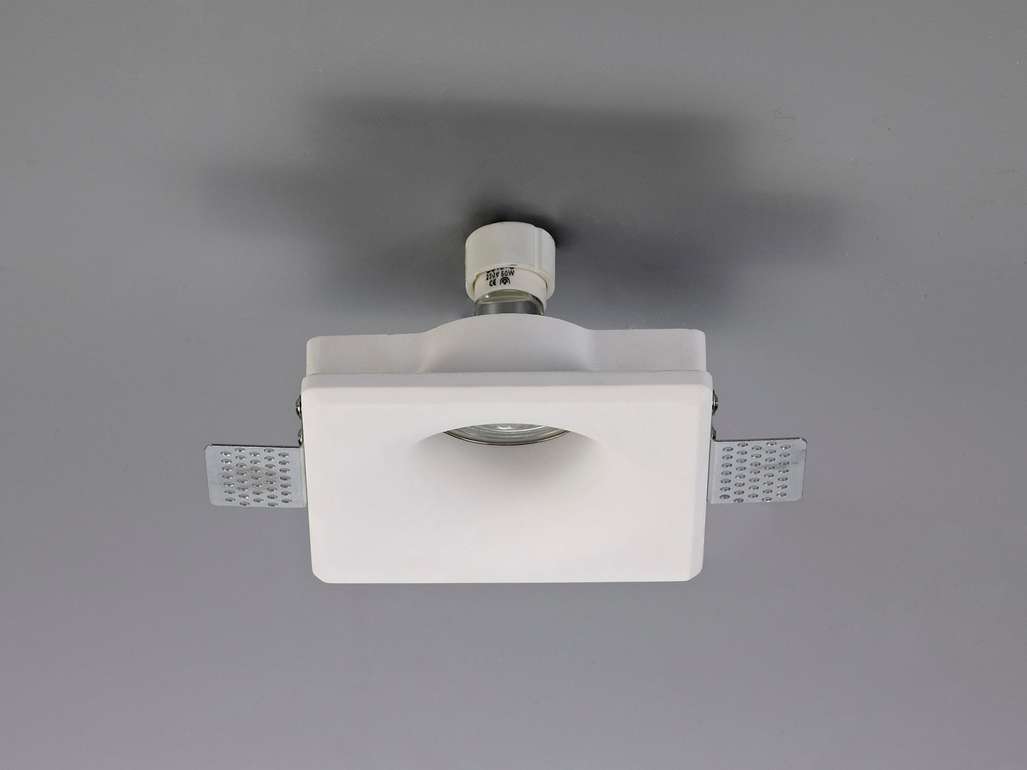 Waldron Square Deep Recessed Spotlight, 1 x GU10, White Paintable Gypsum, Cut Out: L:123mmxW:123mm