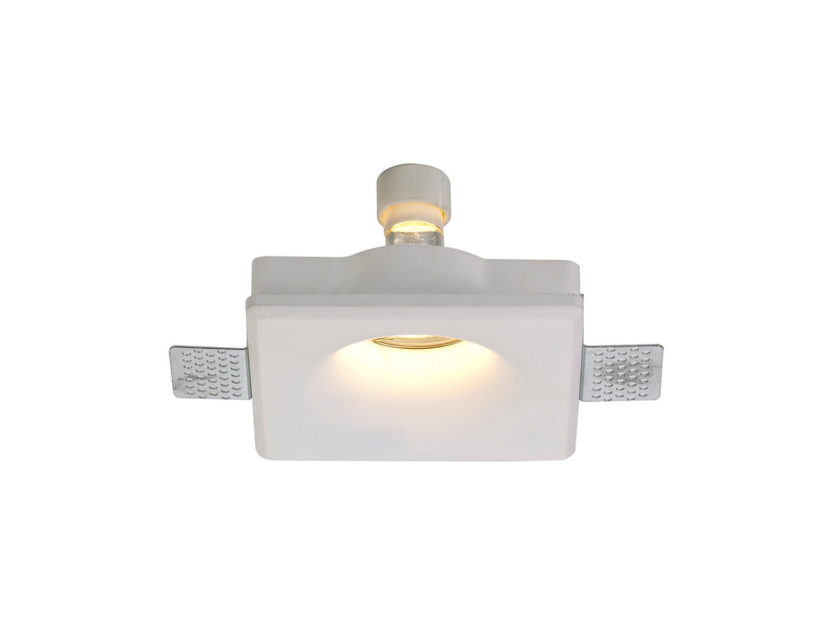 Waldron Square Deep Recessed Spotlight, 1 x GU10, White Paintable Gypsum, Cut Out: L:123mmxW:123mm
