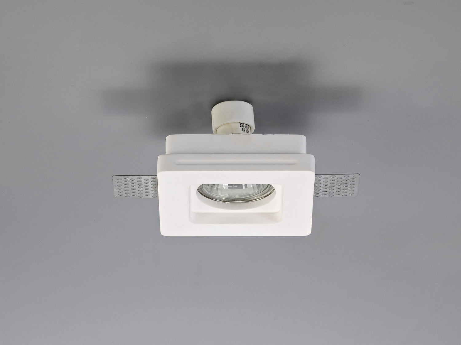 Waldron Square Stepped Recessed Spotlight,  1 x GU10, White Paintable Gypsum, Cut Out: L:103mmxW:103mm
