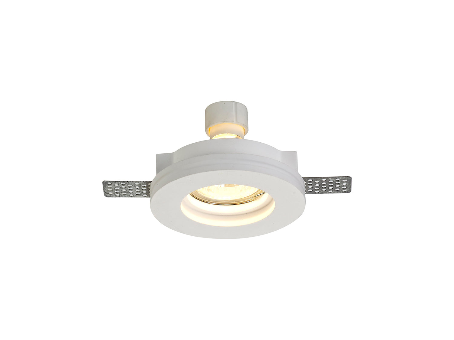 Waldron Round Stepped Recessed Spotlight,  1 x GU10, White Paintable Gypsum, Cut Out: D:103mm