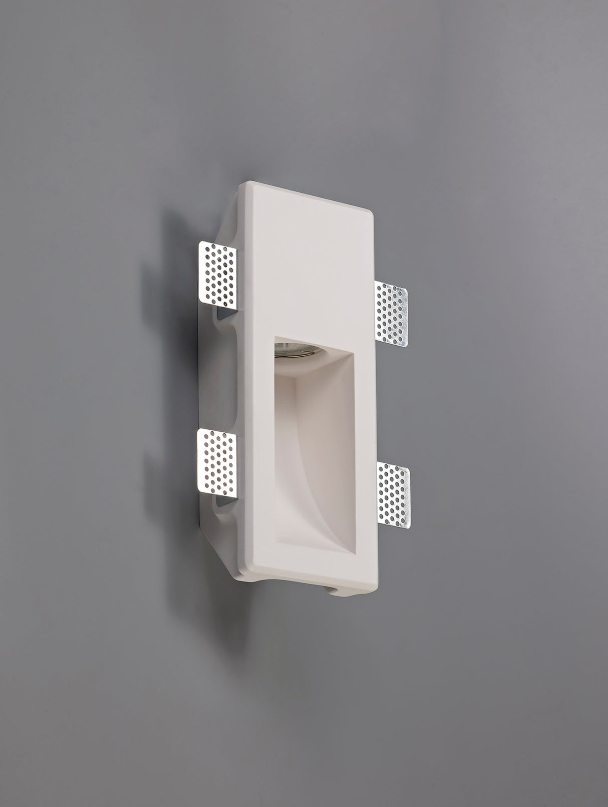 Waldron Small Recessed Wall Lamp, 1 x GU10, White Paintable Gypsum, Cut Out: L:253mmxW:103mm