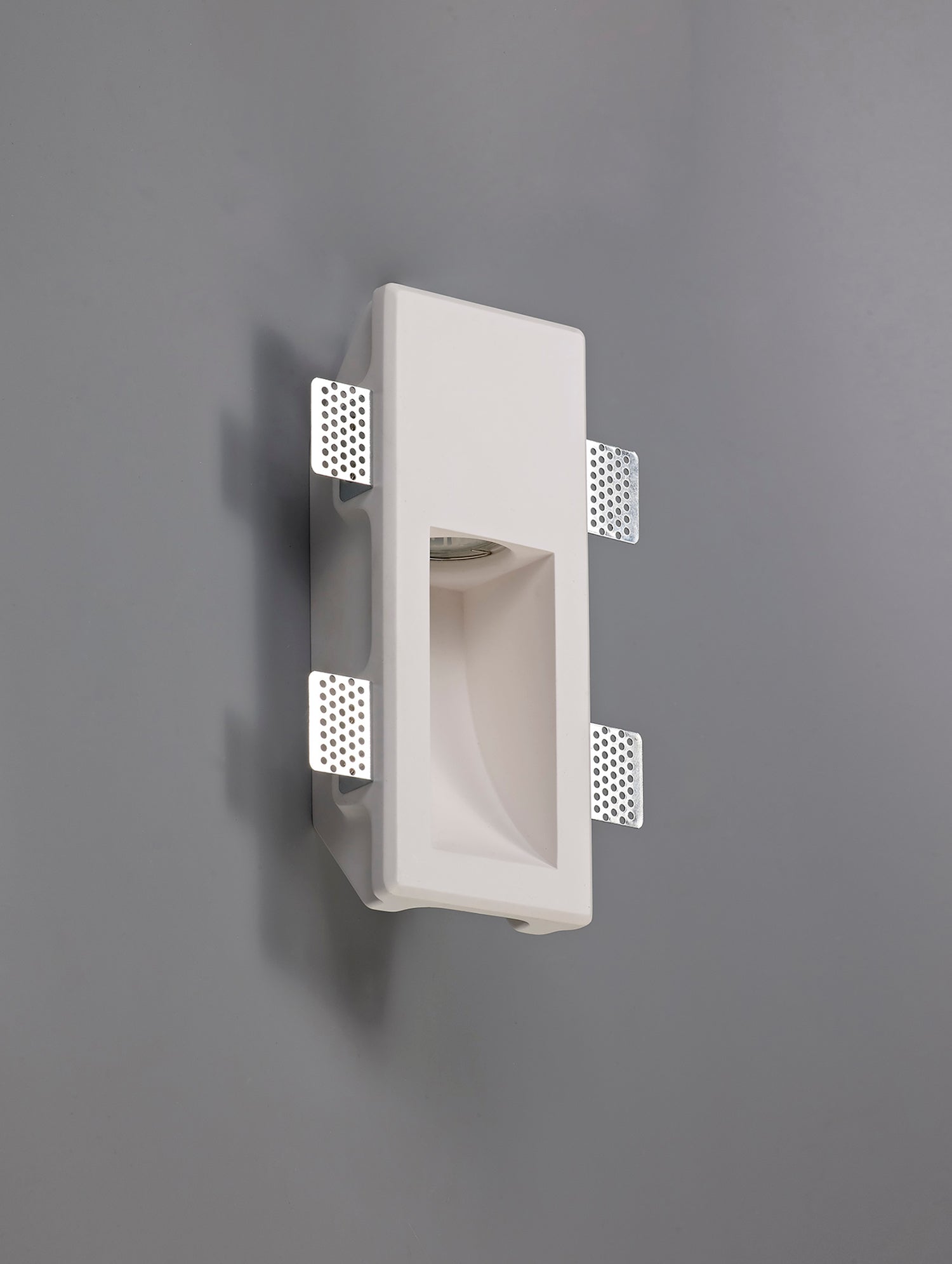 Waldron Small Recessed Wall Lamp, 1 x GU10, White Paintable Gypsum, Cut Out: L:253mmxW:103mm