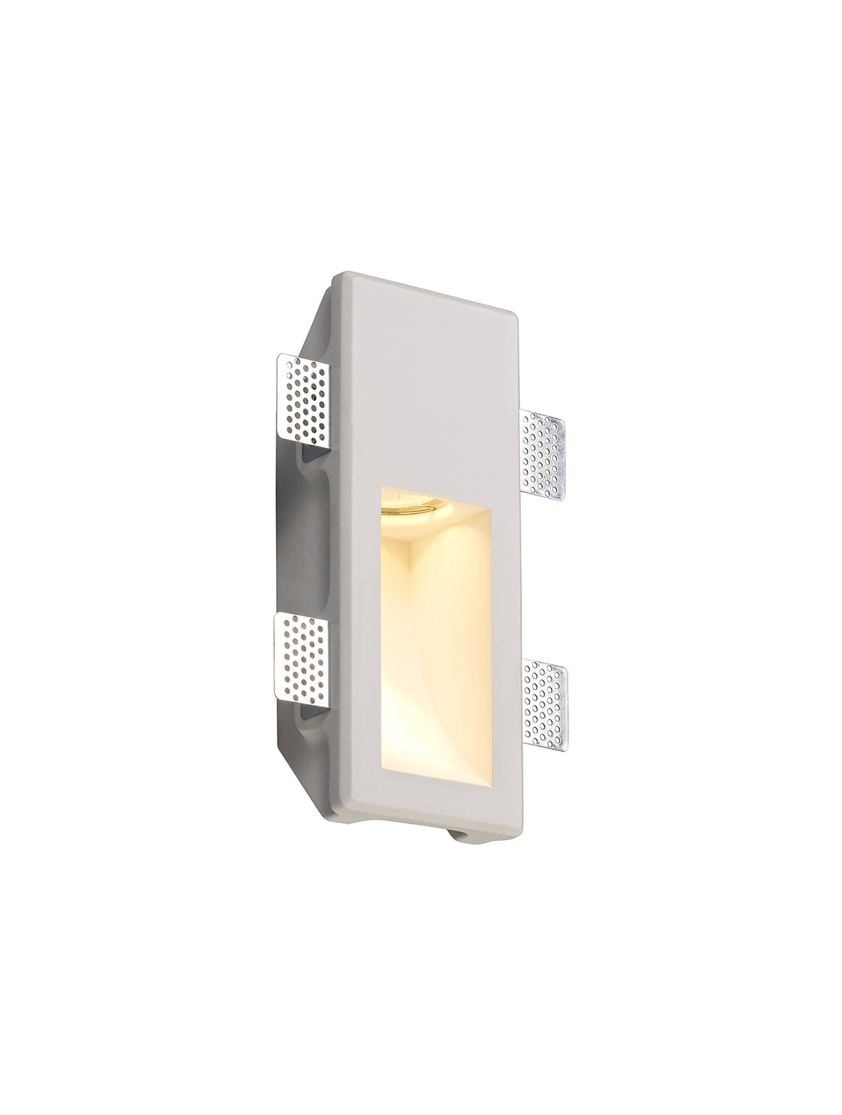 Waldron Small Recessed Wall Lamp, 1 x GU10, White Paintable Gypsum, Cut Out: L:253mmxW:103mm