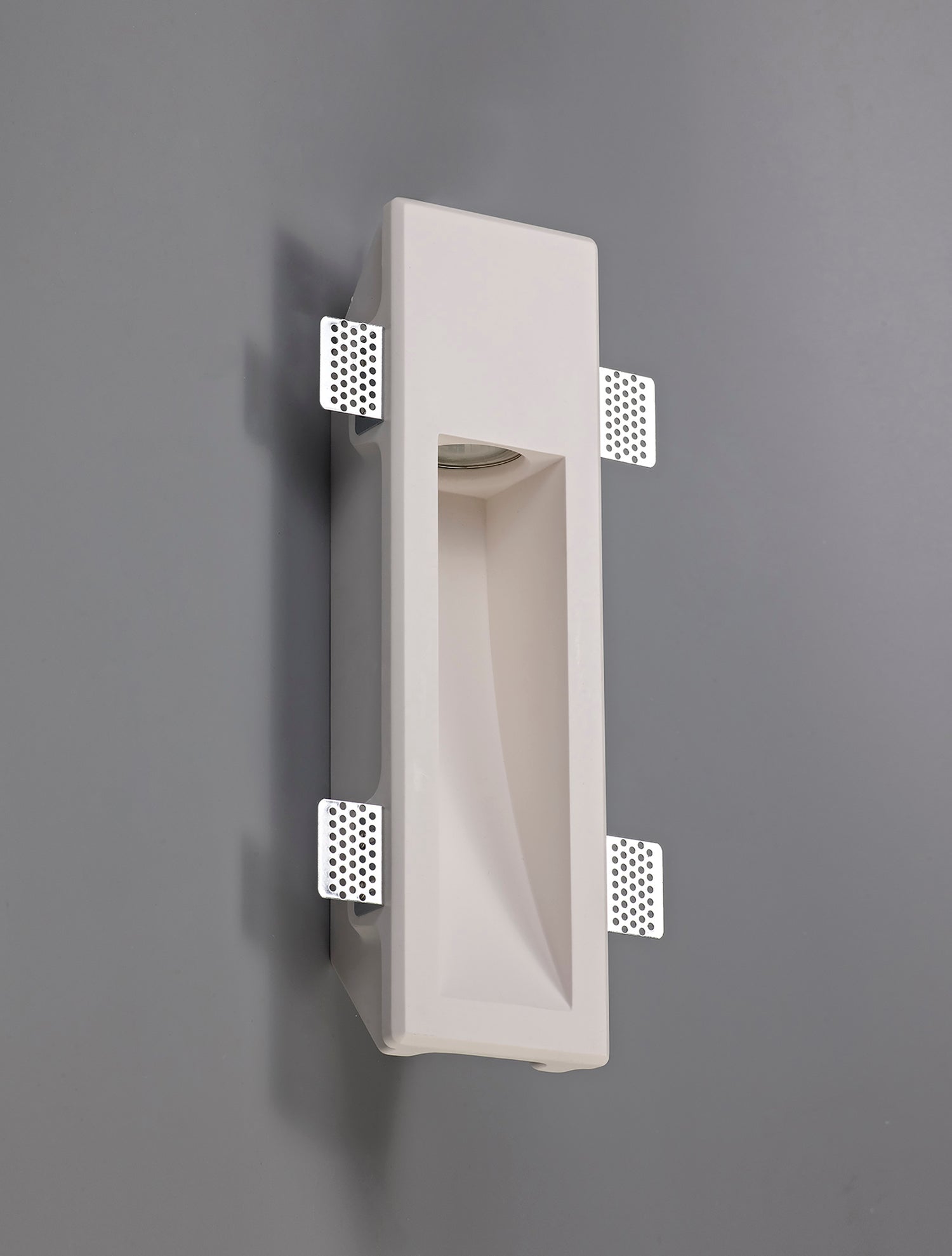 Waldron Medium Recessed Wall Lamp, 1 x GU10, White Paintable Gypsum, Cut Out: L:353mmxW:103mm