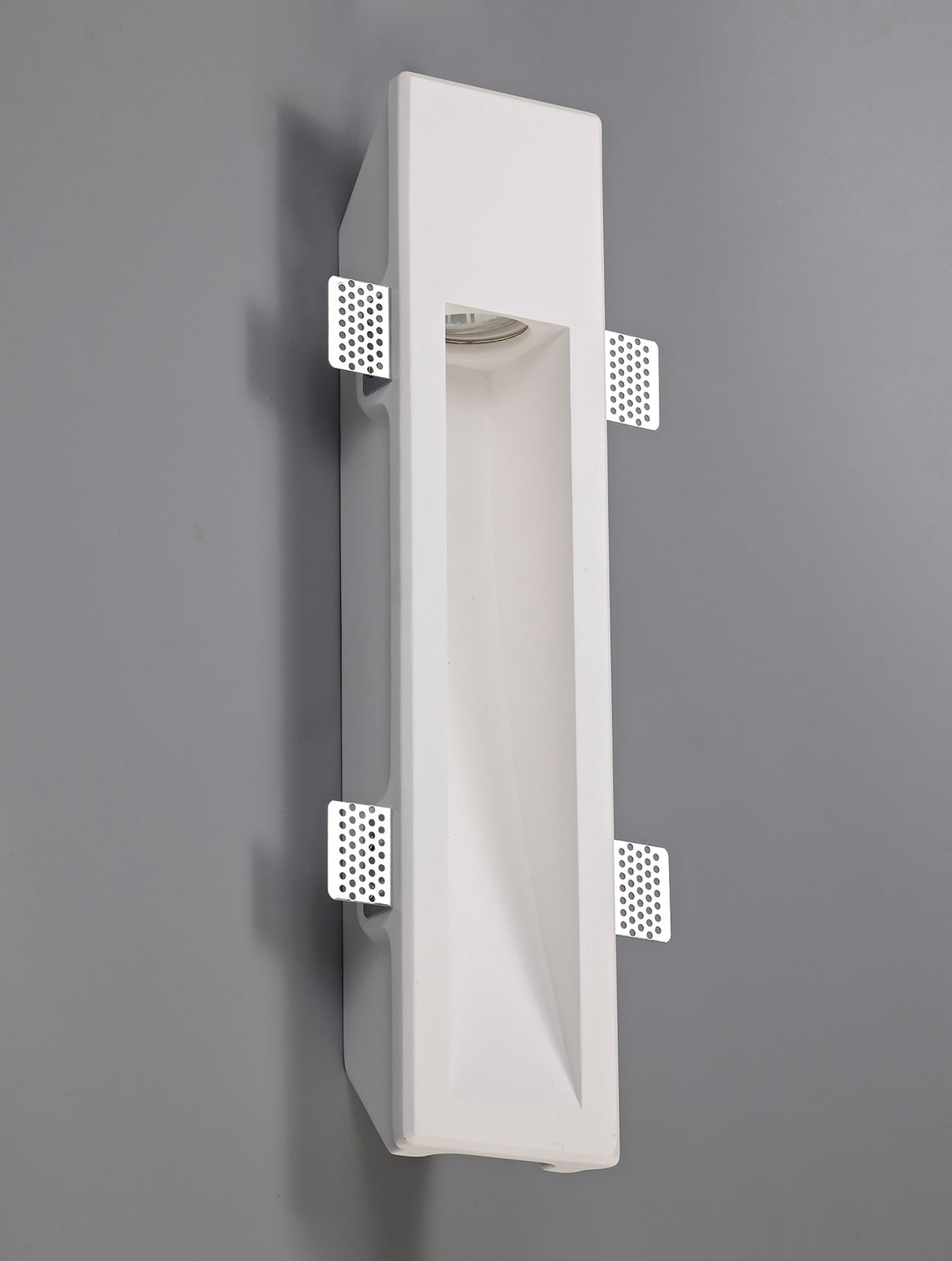 Waldron Large Recessed Wall Lamp, 1 x GU10, White Paintable Gypsum, Cut Out: L:453mmxW:103mm