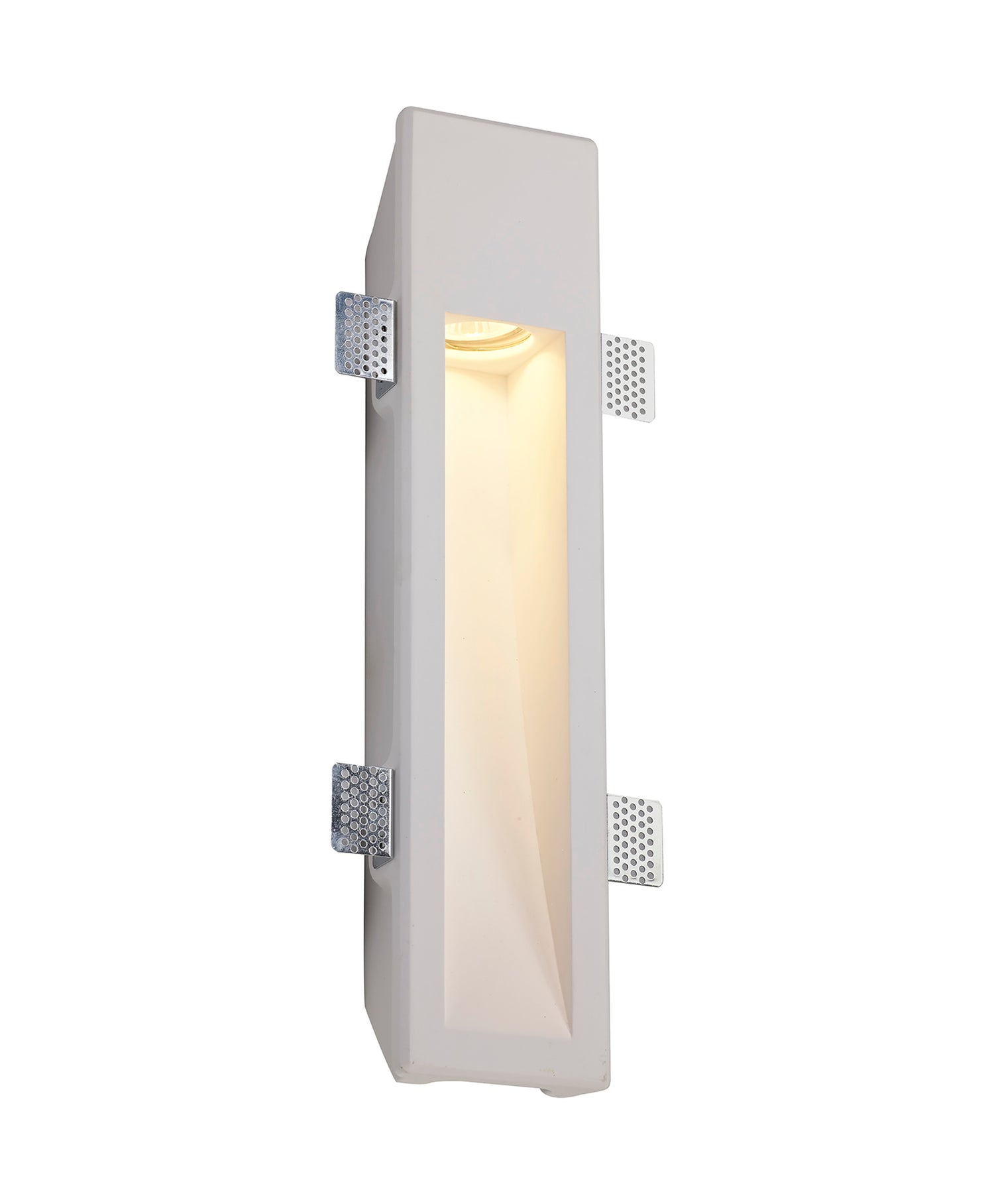 Waldron Large Recessed Wall Lamp, 1 x GU10, White Paintable Gypsum, Cut Out: L:453mmxW:103mm