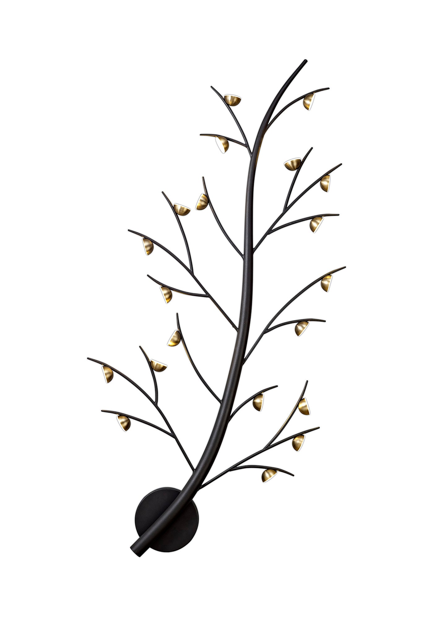 Makin 20 Light Wall Lamp, 20 x 3W LED, 3000K, 3300lm, Black/Antique Brass, 3yrs Warranty