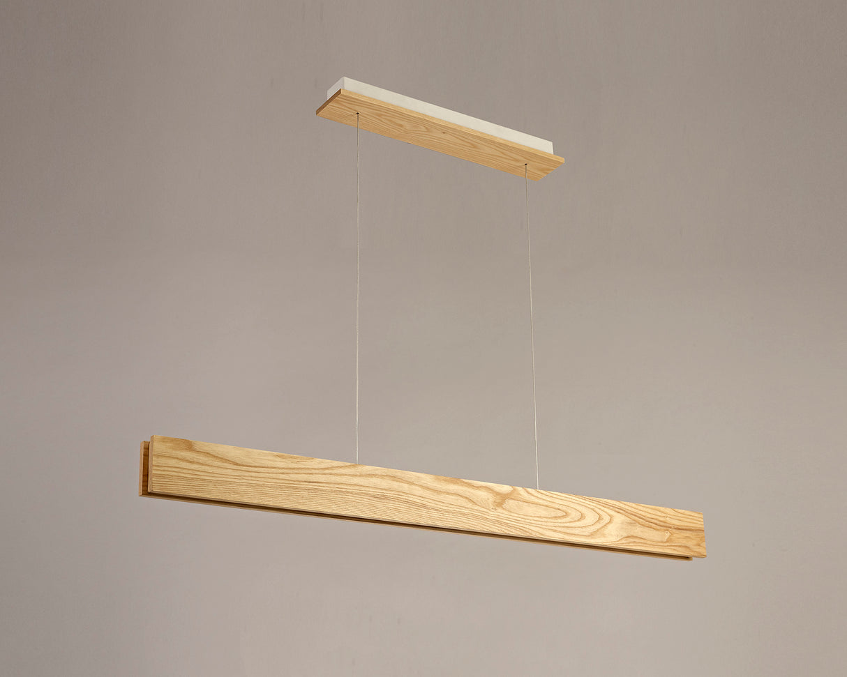 Atkinson Linear Pendant, 2 x 25W LED, 3000K, 2158lm, Oak / Sand White, 3yrs Warranty