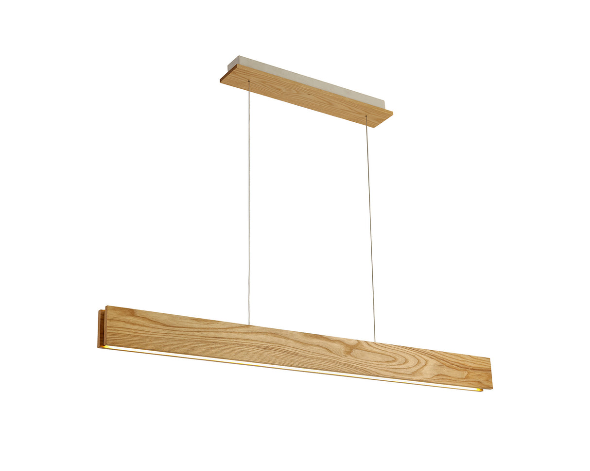 Atkinson Linear Pendant, 2 x 25W LED, 3000K, 2158lm, Oak / Sand White, 3yrs Warranty