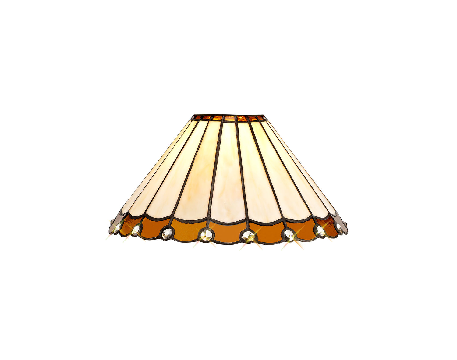 Williams Tiffany 30cm Non-Electric Shade, Amber/Cream/Crystal. Suitable For E27 or B22 Pendants