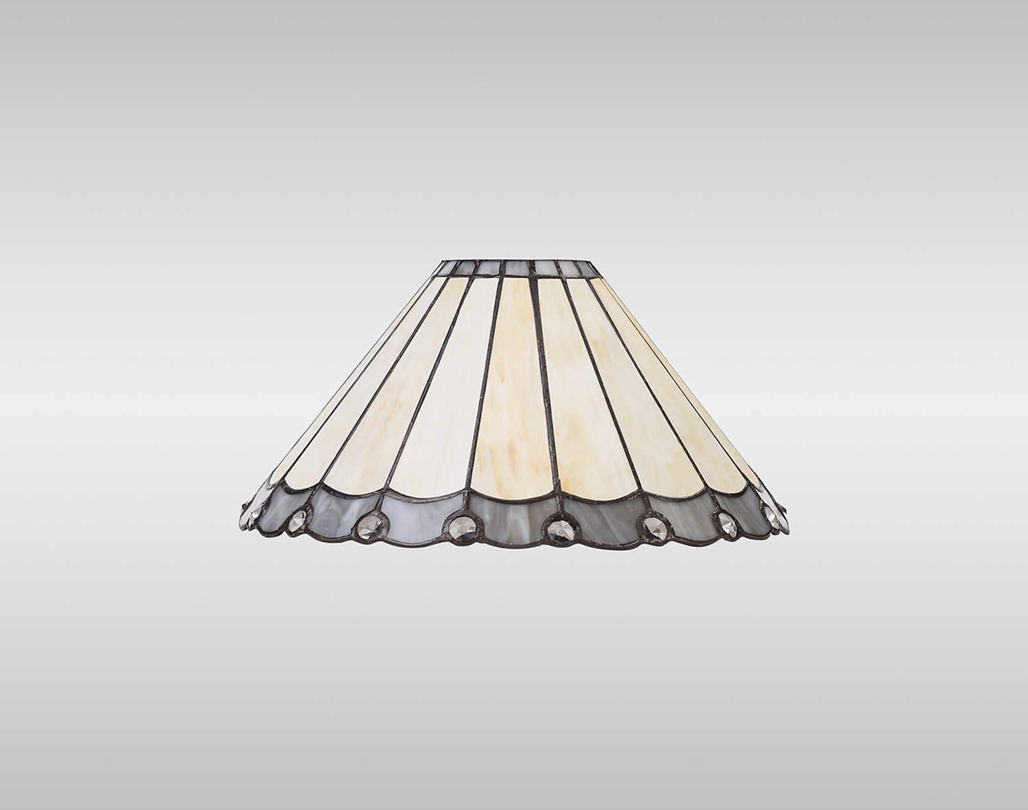 Williams Tiffany 30cm Non-Electric Shade, Grey/Cream/Crystal. Suitable For E27 or B22 Pendants