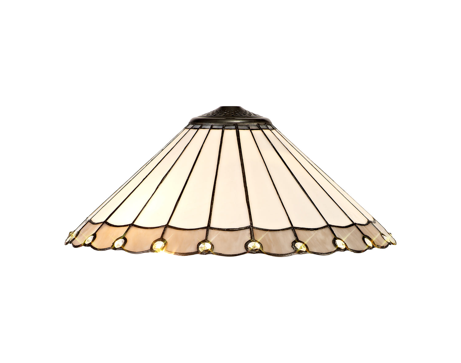 Williams Tiffany 40cm Shade Only Suitable For Pendant/Ceiling/Table Lamp, Grey/White/Crystal
