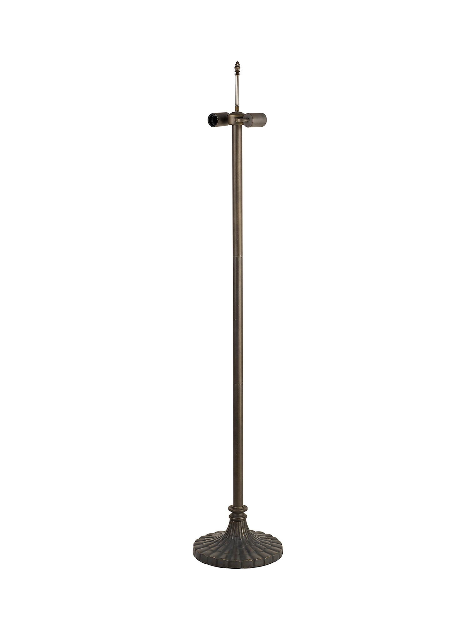 Park Stepped Design Tiffany Floor Lamp, 2 x E27, Aged Antique Brass