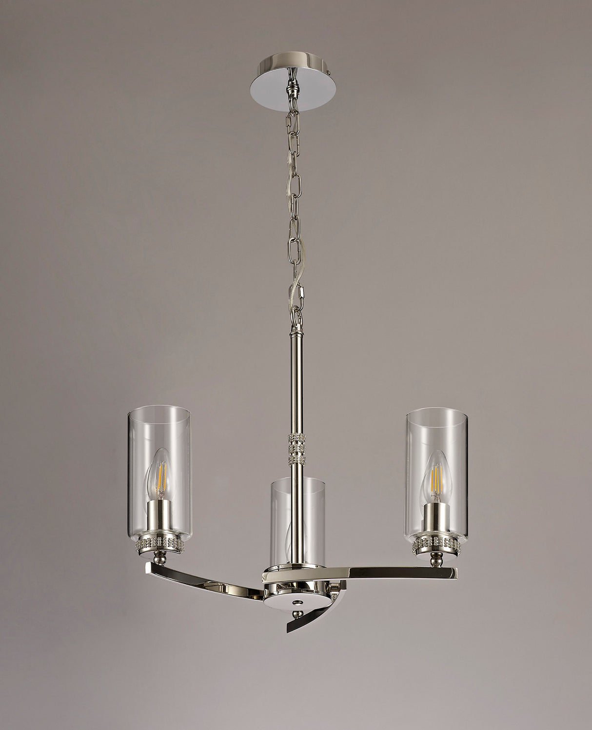 Gates Pendant/Semi Flush, 3 x E14, Polished Nickel