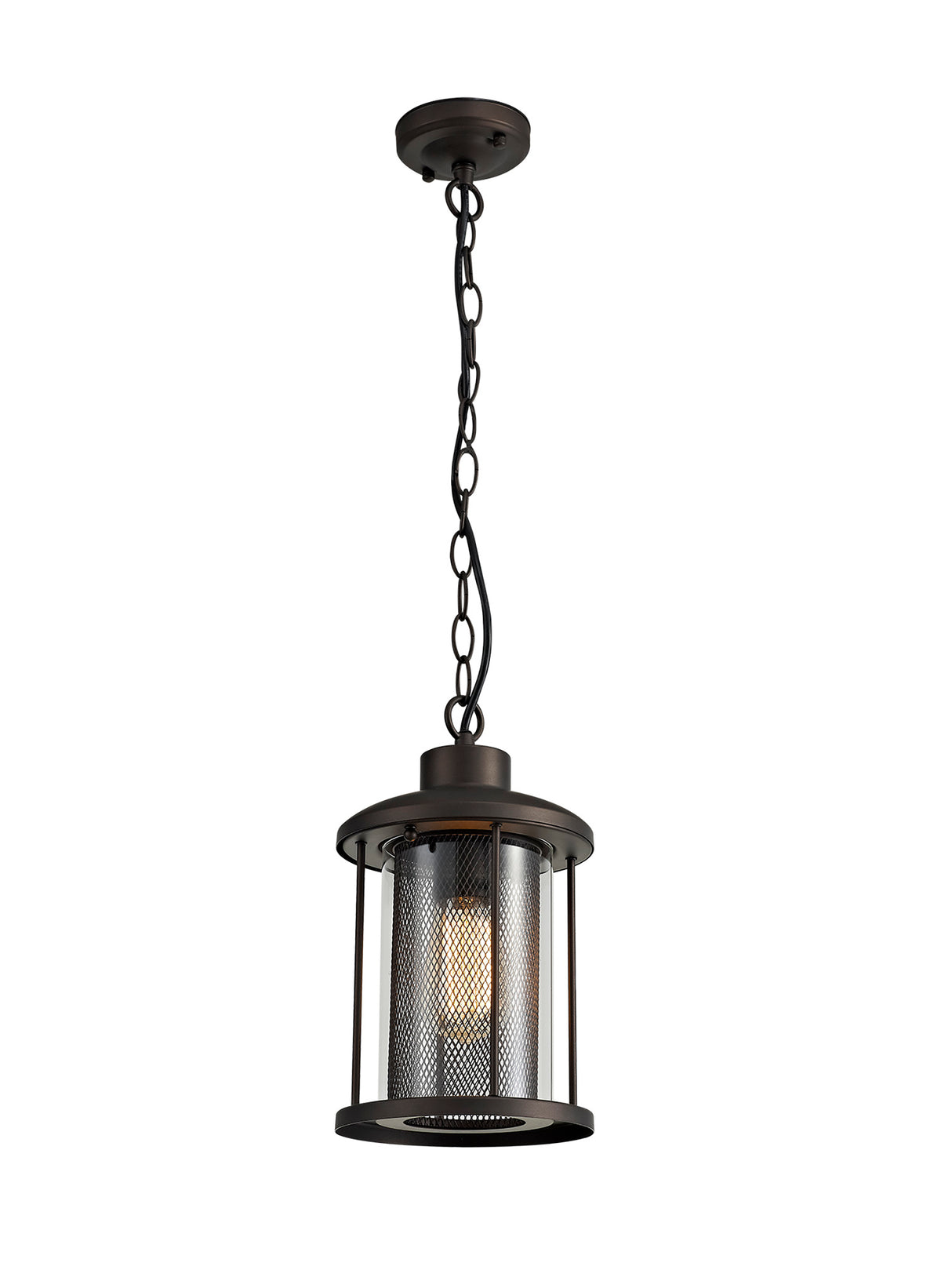 Basey Pendant, 1 x E27, Antique Bronze/Clear Glass, IP54, 2yrs Warranty